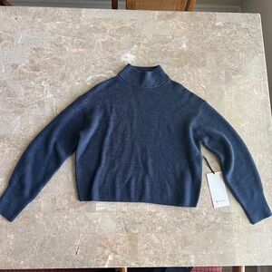 NWT Lululemon Merino Wool-Blend Ribbed Turtleneck Sweater Navy 4